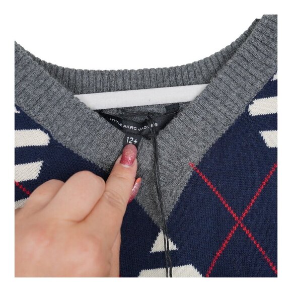 NWT‎ Little Marc Jacobs Kid's Wool Alpaca Argyle Sweater Size 12+ - Picture 7 of 8